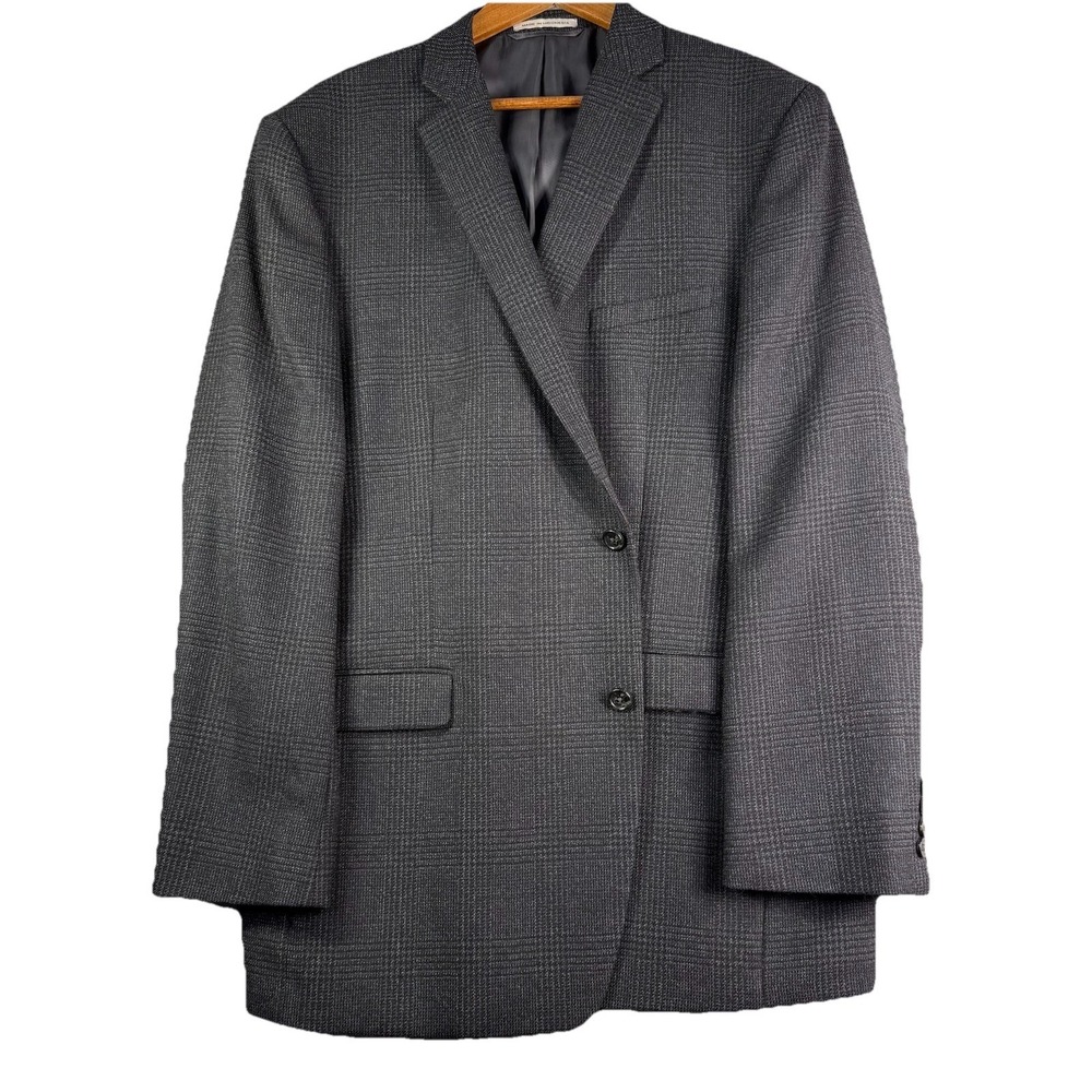 Joseph Abboud 100% Wool Glen Check Sport Coat Men's 46L Blazer